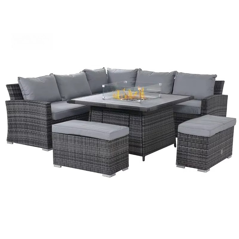 Outdoor Furniture With Fire Pit Table - Ateş Çukuru Masa ile Veranda Mobilya