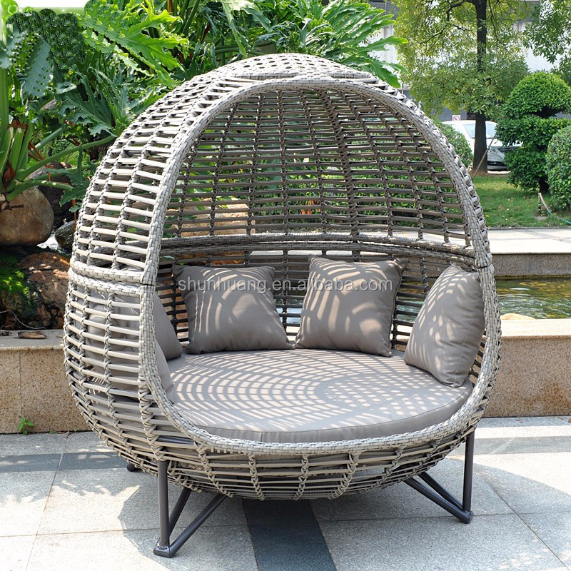 Outdoor Daybed Furniture - İskandinav Tarzı Veranda Gölgelikli Gündüz Yatağı
