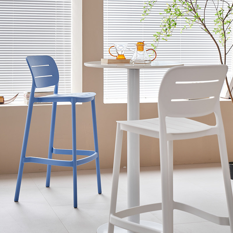 Outdoor Furniture Durable - Modern İstiflenebilir Bar Taburesi, Hafif Plastik