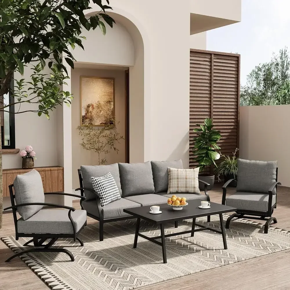 Outdoor Furniture Grey - Gri Dış Mekan Metal Bahçe Mobilya
