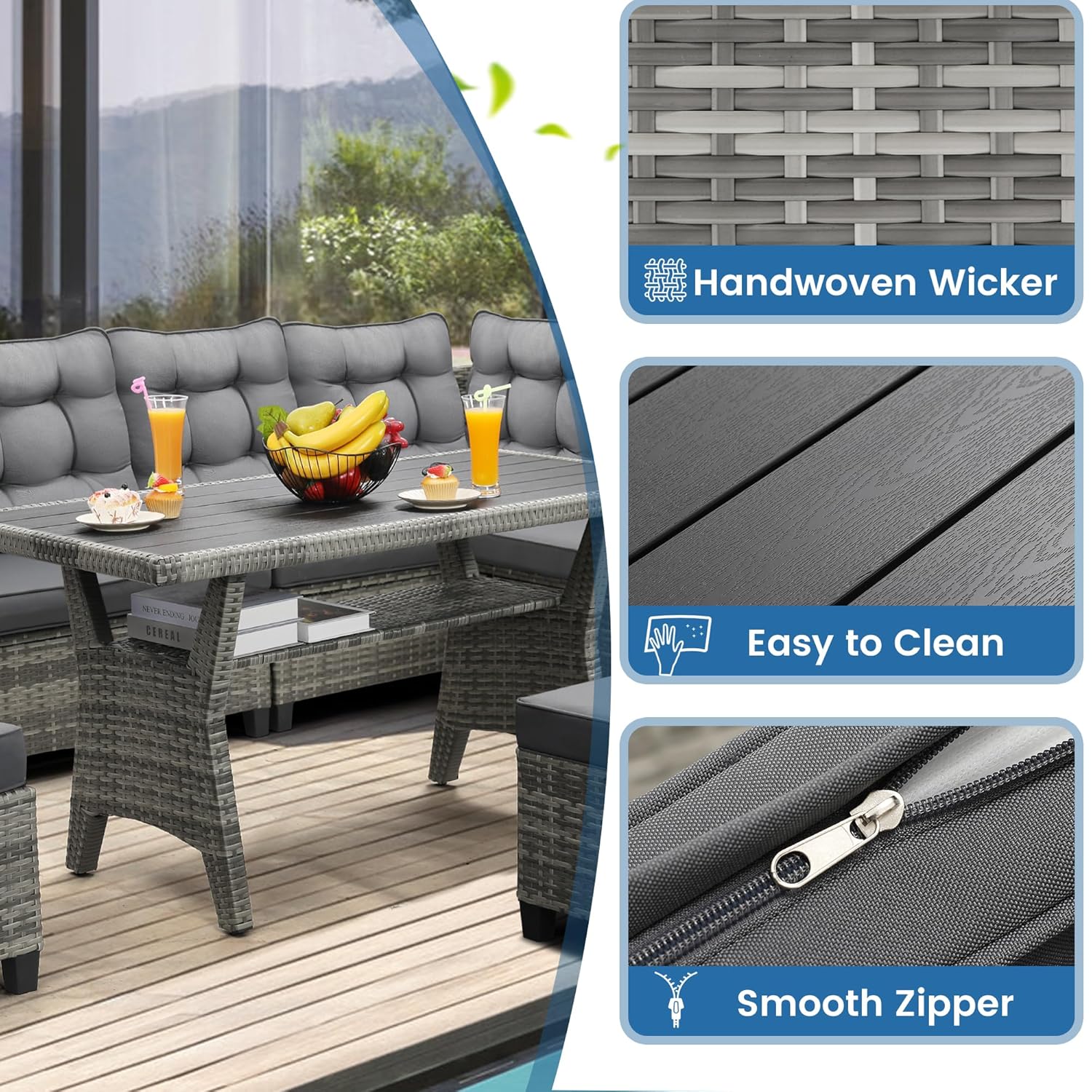 6 Parça Veranda Mobilya Seti,  - Outdoor Furniture Grey incelemesi ve fiyatı