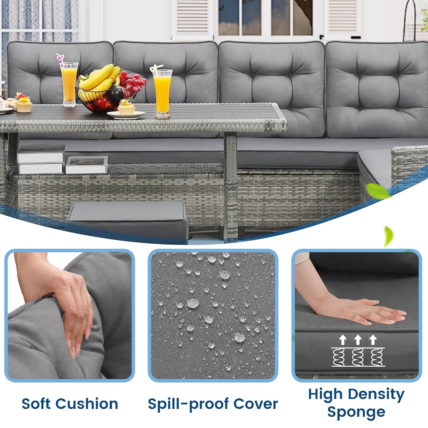 6 Parça Veranda Mobilya Seti,  - Outdoor Furniture Grey incelemesi ve fiyatı