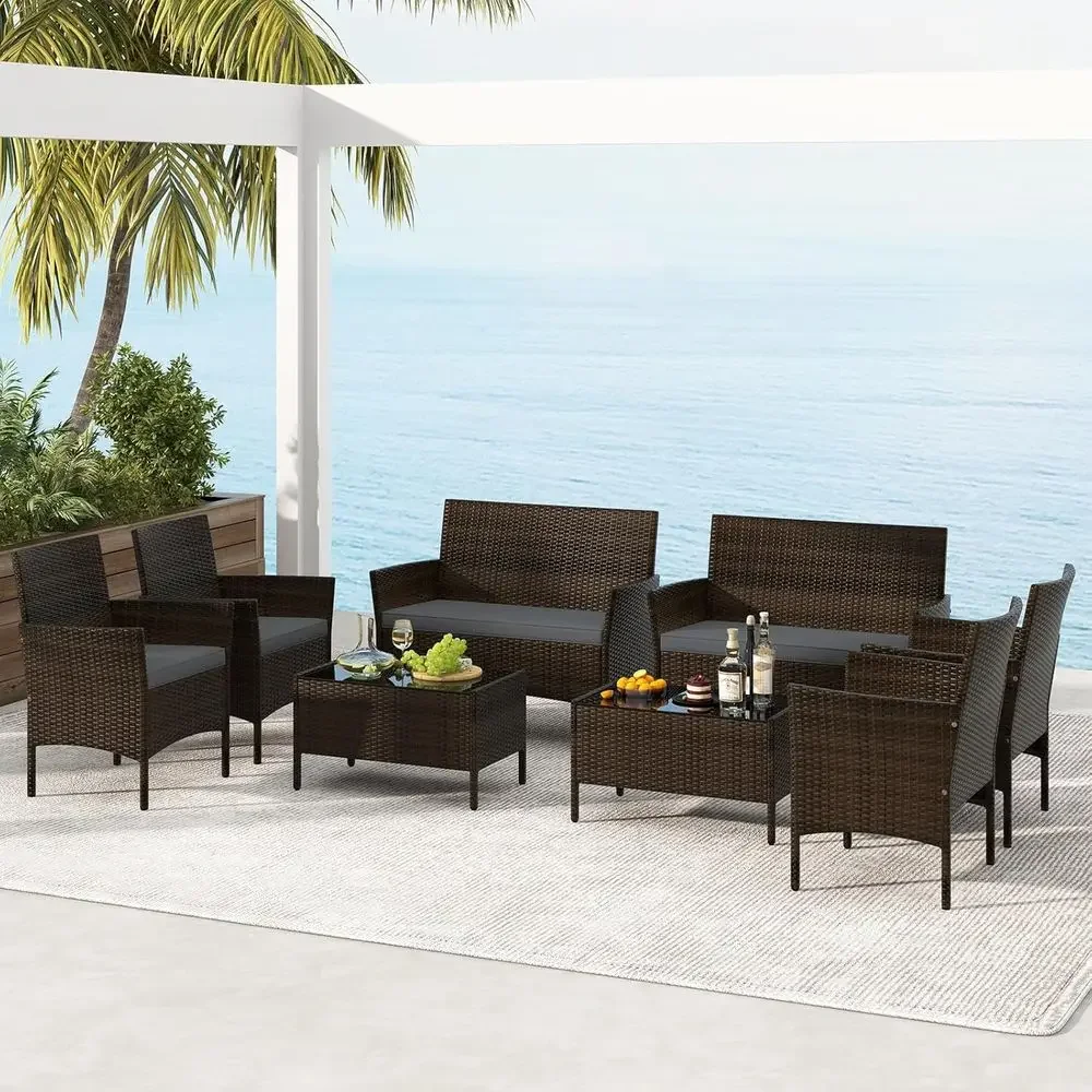 8 Parçalı Dış Mekan Rattan Ver - Outdoor Furniture Grey incelemesi ve fiyatı