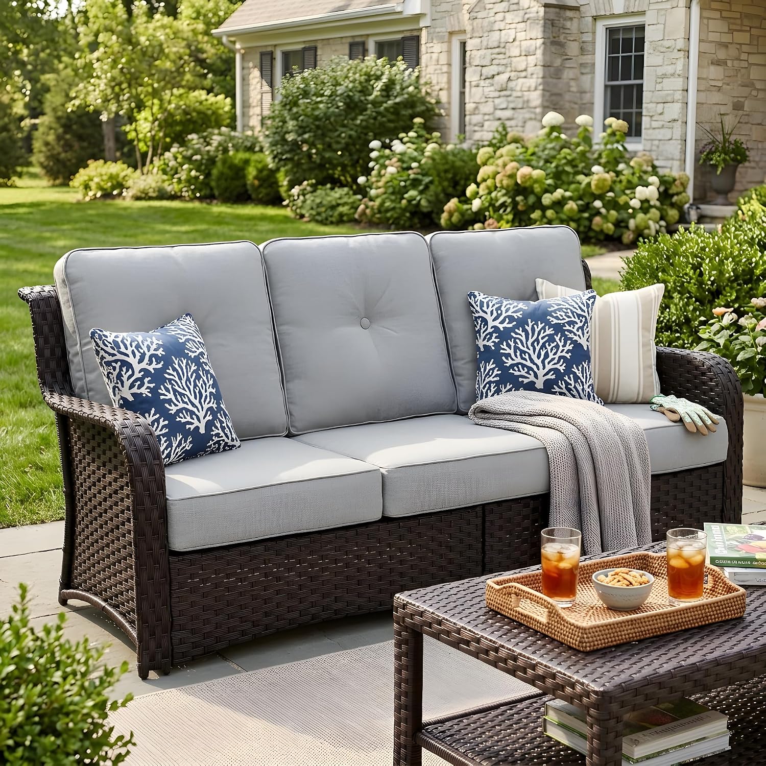 3 Kişilik Hasır Bahçe Koltuğu, - Outdoor Furniture Grey incelemesi ve fiyatı