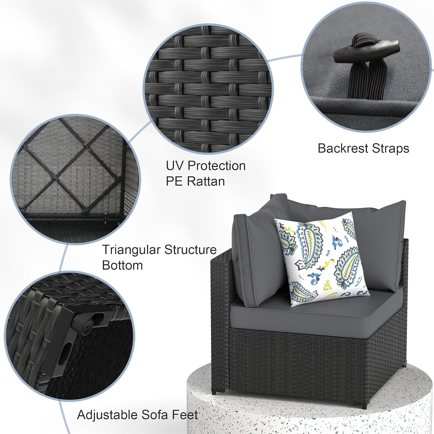 Gri Kalınlaştırılmış Minderli  - Outdoor Furniture Grey incelemesi ve fiyatı