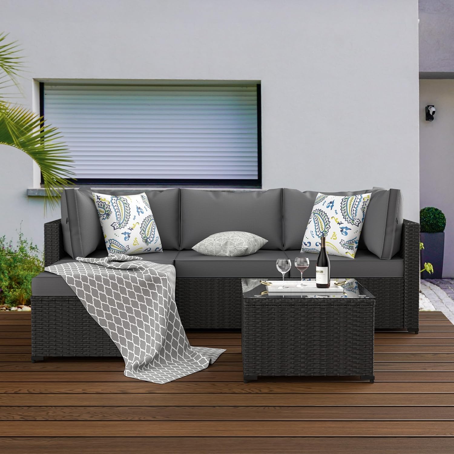 Gri Kalınlaştırılmış Minderli  - Outdoor Furniture Grey incelemesi ve fiyatı