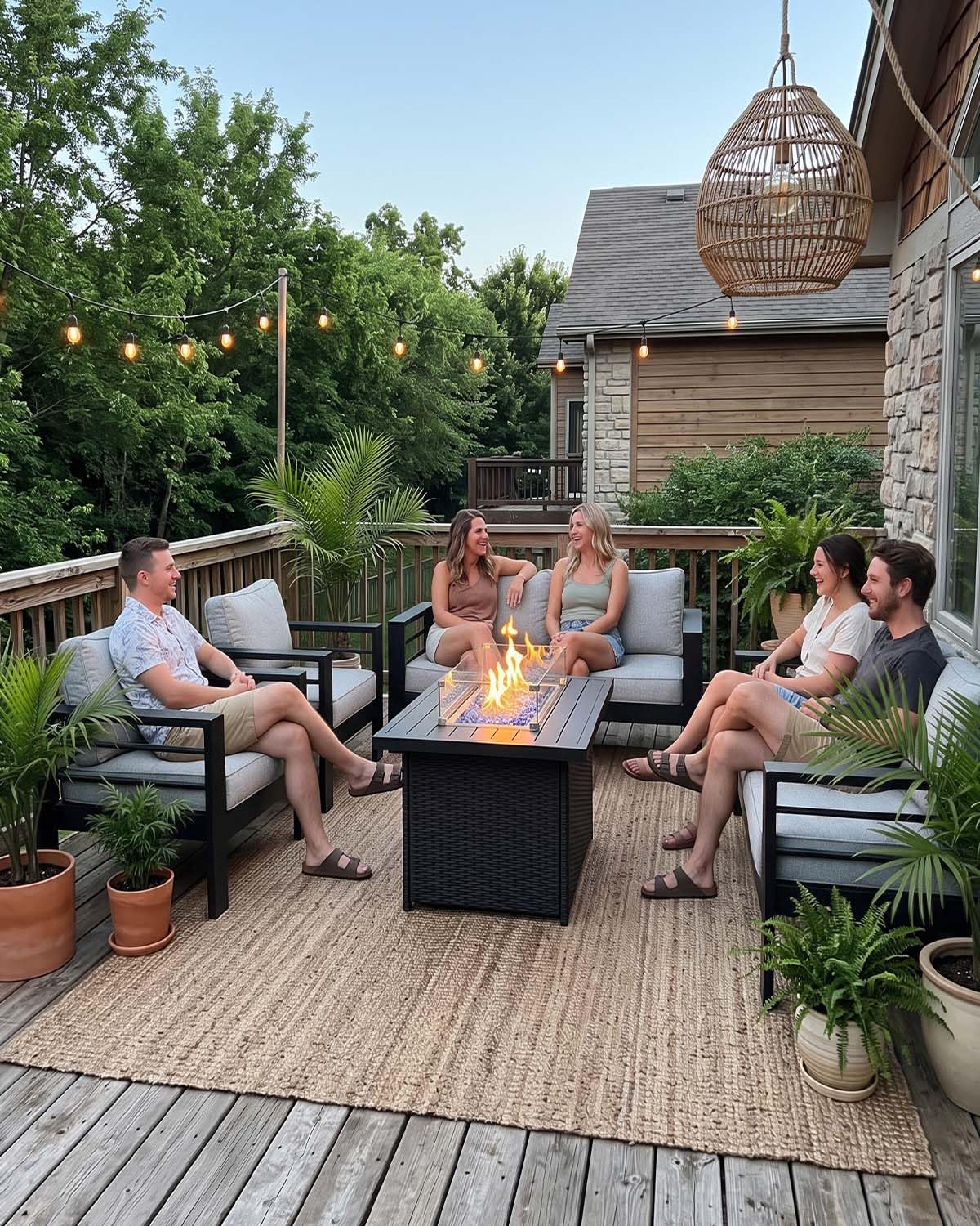 Açık Hava Alüminyum Mobilya Se - Outdoor Furniture With Fire Pit Table incelemesi ve fiyatı