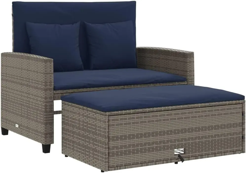 Gri ve Lacivert PE Rattan Dönü - Outdoor Furniture Grey incelemesi ve fiyatı