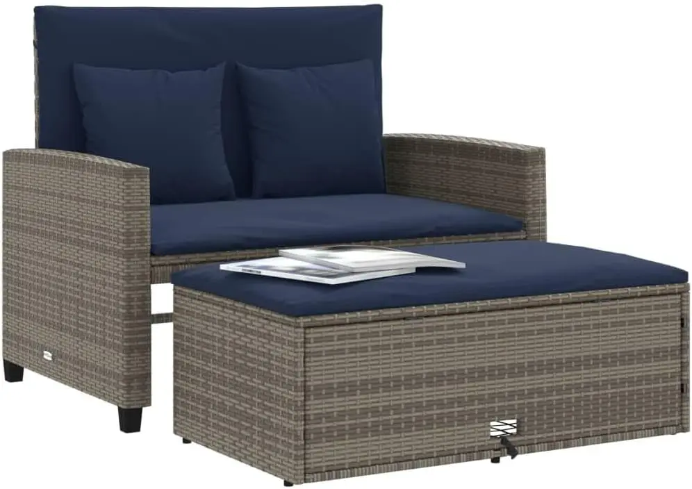 Gri ve Lacivert PE Rattan Dönü - Outdoor Furniture Grey incelemesi ve fiyatı