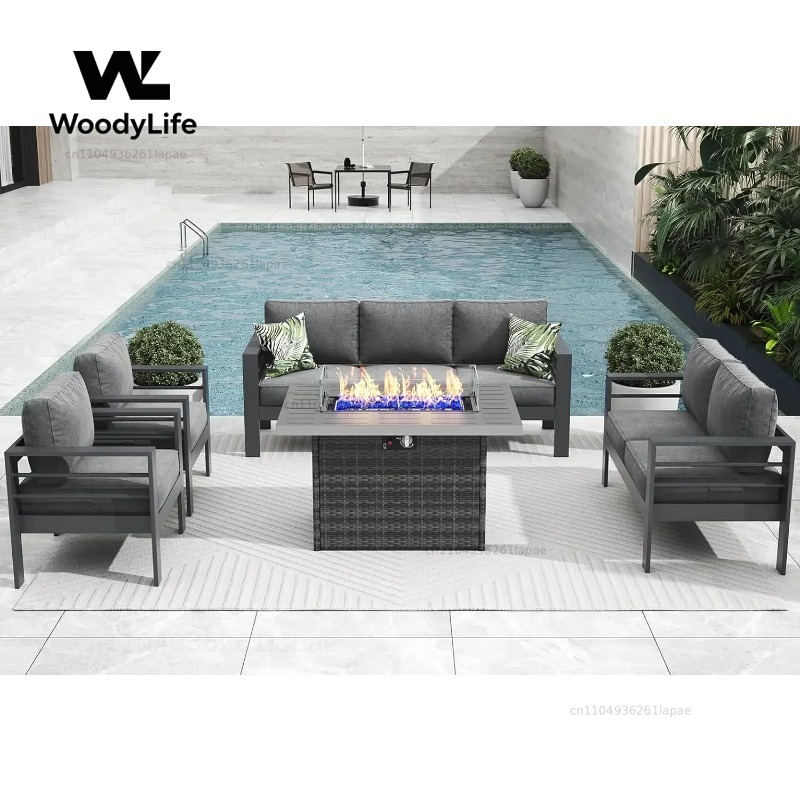 L5 Parçalı Modern Alüminyum Ba - Outdoor Furniture With Fire Pit Table incelemesi ve fiyatı