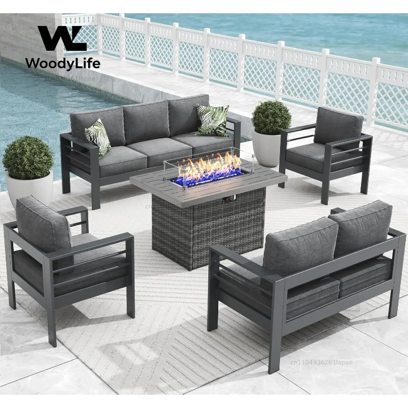 L5 Parçalı Modern Alüminyum Ba - Outdoor Furniture With Fire Pit Table incelemesi ve fiyatı