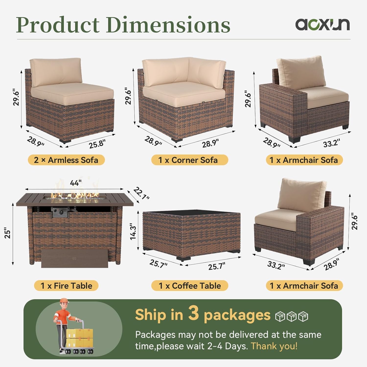Geniş Kolçaklı ve 44 inç Ateş  - Outdoor Furniture With Fire Pit Table incelemesi ve fiyatı