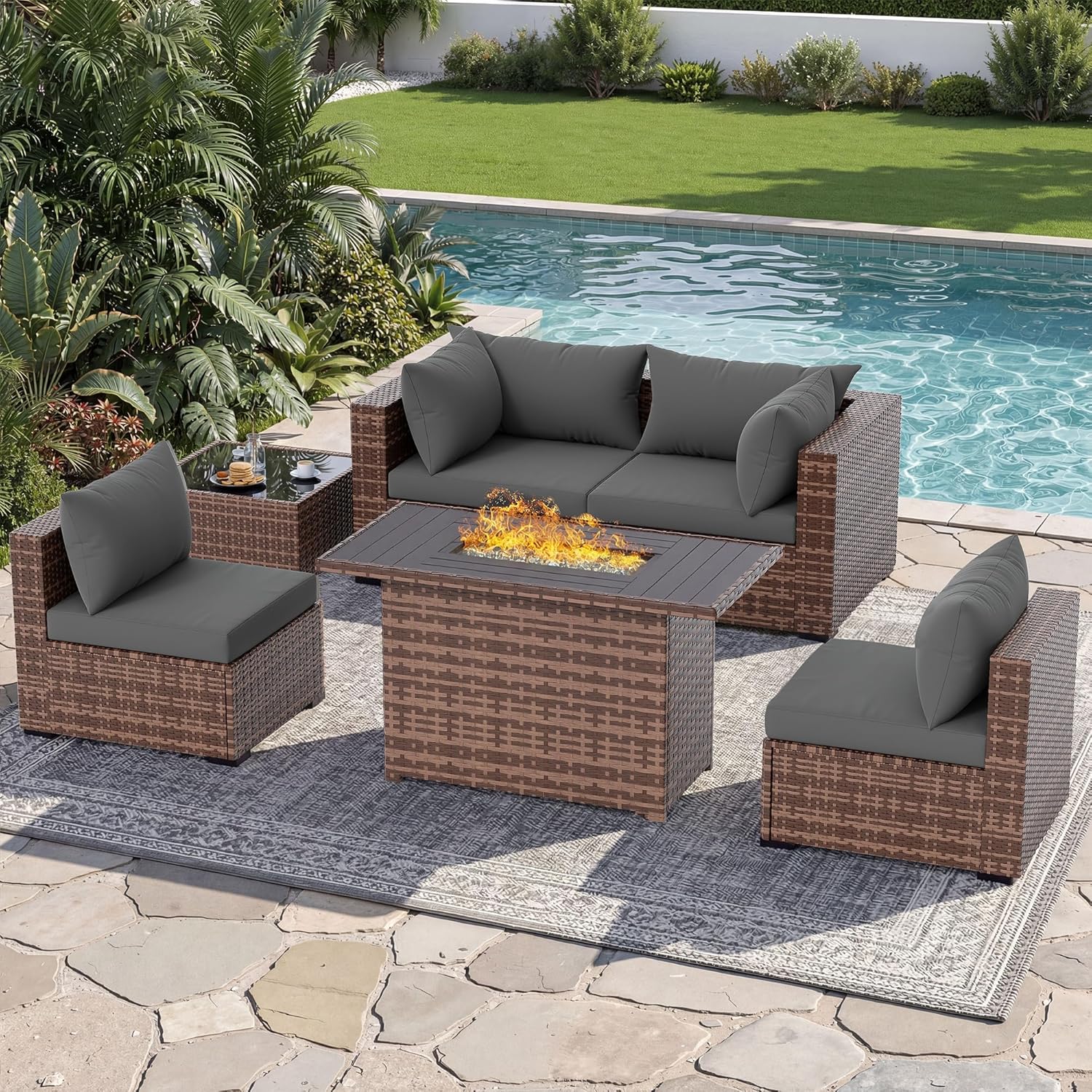 5 Parçalı Açık Hava Köşe Koltu - Outdoor Furniture Grey incelemesi ve fiyatı