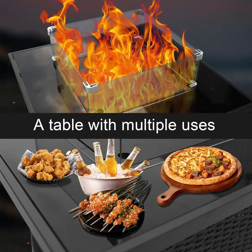 Hasır Dış Mekan Veranda Mobily - Outdoor Furniture With Fire Pit Table incelemesi ve fiyatı