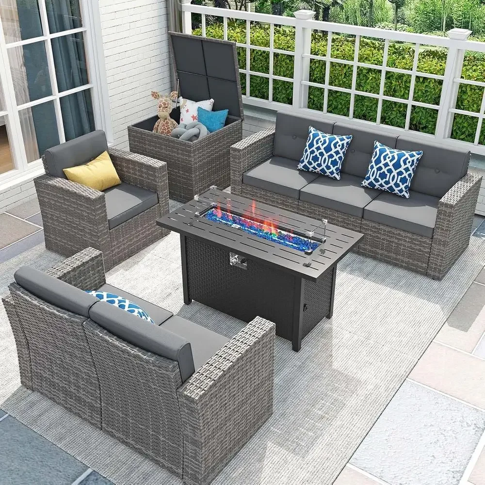 8 Parçalı Veranda Mobilya Seti - Outdoor Furniture With Fire Pit Table incelemesi ve fiyatı