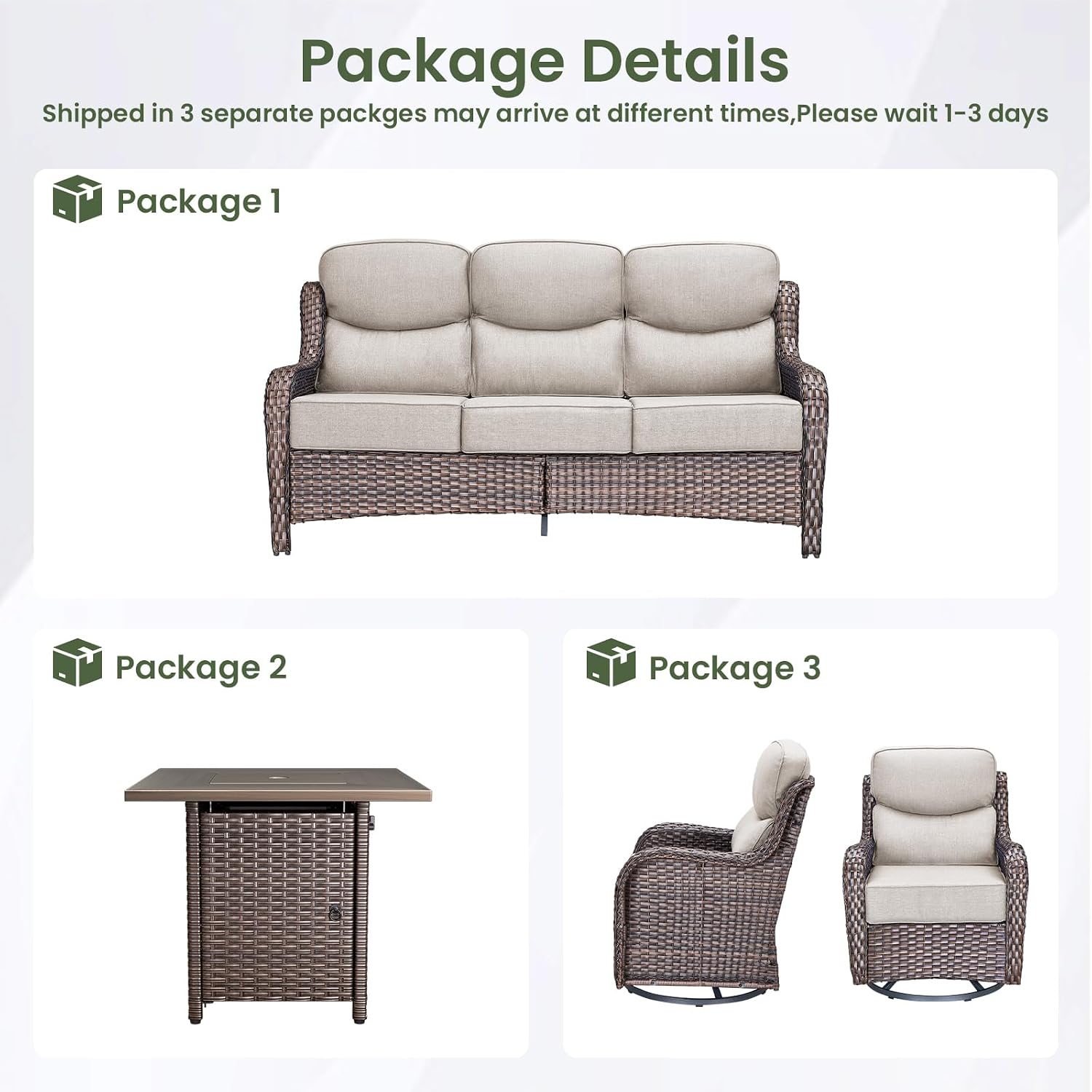 6 inç Kalınlığında Minderli Lü - Outdoor Furniture With Fire Pit Table incelemesi ve fiyatı