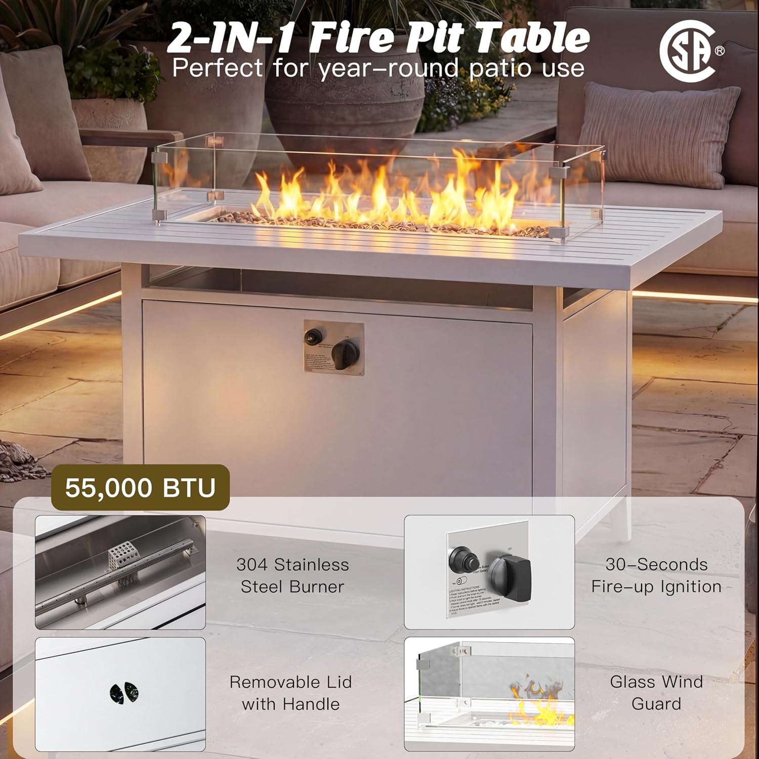 7 Parçalı Açık Hava Alüminyum  - Outdoor Furniture With Fire Pit Table incelemesi ve fiyatı