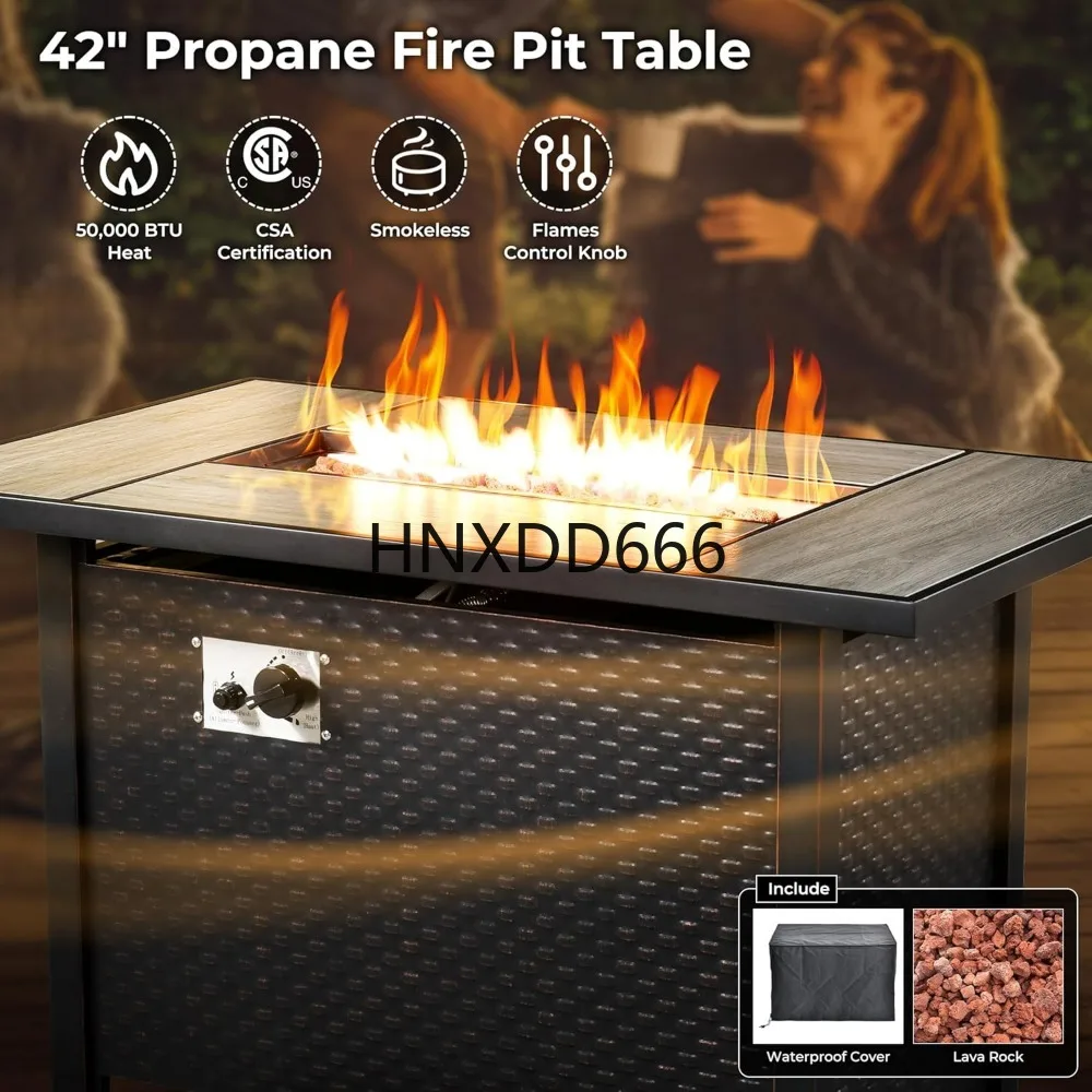Açık Alan 8 Parçalı Bahçe Mobi - Outdoor Furniture With Fire Pit Table incelemesi ve fiyatı